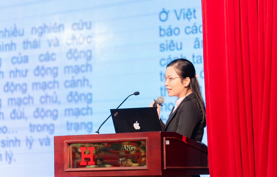 BS. Nguyễn Huỳnh Kim Ngân, bộ môn Kỹ thuật chẩn đoán hình ảnh trình bày báo cáo