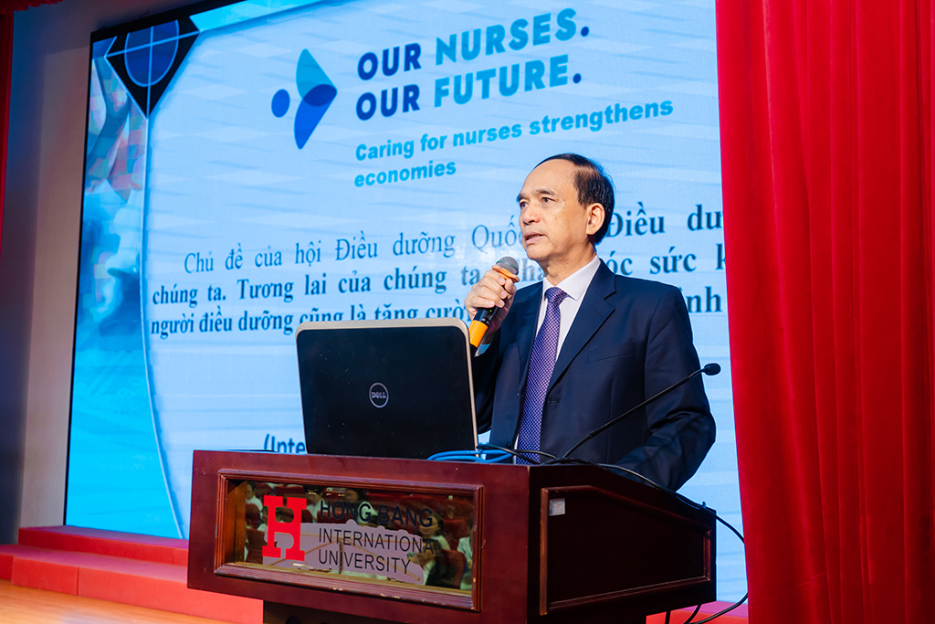 TS. Phạm Văn Tác - Nguyên Phó Chủ tịch Hội đồng Y khoa Quốc gia, nguyên Cục trưởng Cục Khoa học Công nghệ và m.88vv - Bộ Y tế, chuyên gia cao cấp 88vv23.com phát biểu tại sự kiện