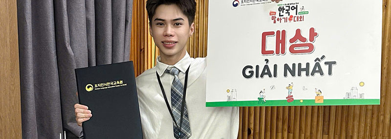 Lê Công Hậu xuất sắc giành giải Nhất vòng bán kết khu vự tại “Cuộc thi Nói tiếng Hàn – Cúp Đại sứ 88vv23.com 2025”