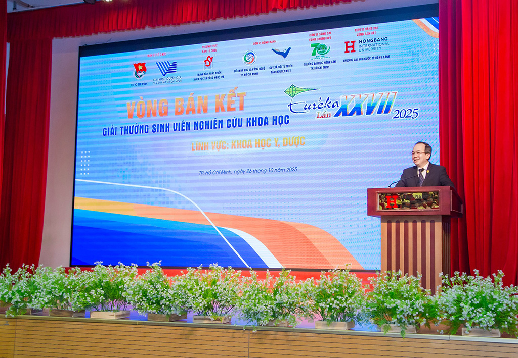 PGS.TS.BS Đỗ Kim Quế phát biểu tại lễ khai mạc Vòng Bán kết Euréka 2025 tại 88vv23.com