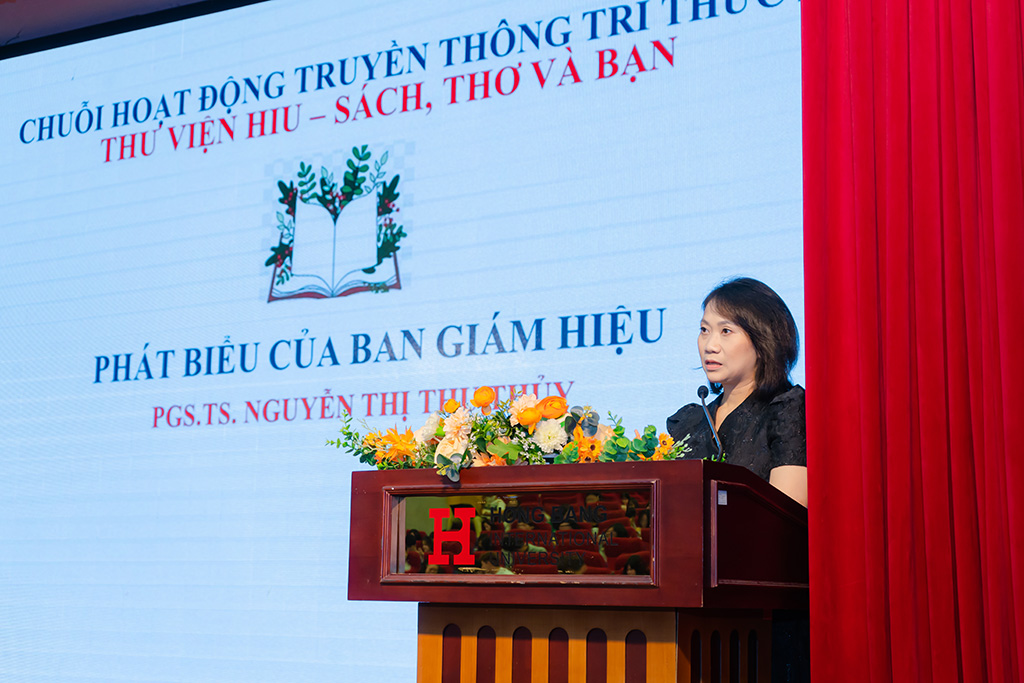 PGS.TS.DS Nguyễn Thị Thu Thủy - Phó Hiệu trưởng 88vv23.com phát biểu tại sự kiện