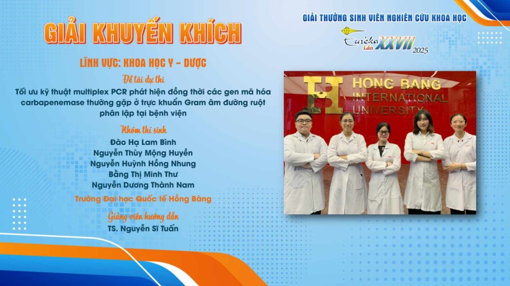 Nhóm 88vv88 Khoa Xét nghiệm Y học gồm Đào Hạ Lam Bình, Nguyễn Thùy Mộng Huyền, Nguyễn Huỳnh Hồng Nhung, Bằng Thị Minh Thư và Nguyễn Dương Thành Nam